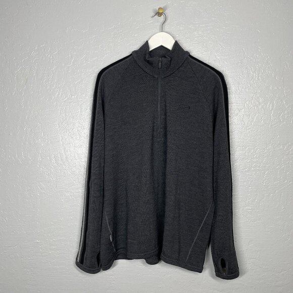 Icebreaker Men XL Dark Gray 320 1/4 Zip Sweater Merino Wool - Picture 1 of 11